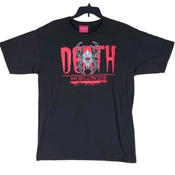 Mishka MNWKA Black T-Shirt Death Worldwide Spider Graphic Men L Japanese Brand - Picture 2 of 9